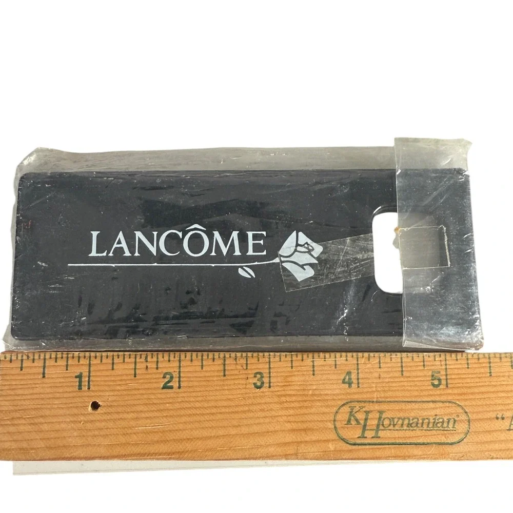 Vintage 90s Lancôme Makeup Mirror & Hair Comb Black‎ Luxury Beauty Accessory